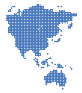 Pixelated image of Asia Pacific Region